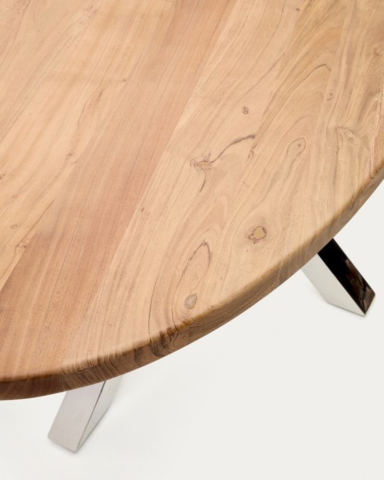 Овальный стол Arya Argo из массива акации и нержавеющей стали - купить Обеденные столы по цене 268990.0