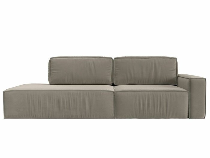 Прямой диван-кровать Прага модерн бежевого цвета подлокотник справа - купить Прямые диваны по цене 74999.0