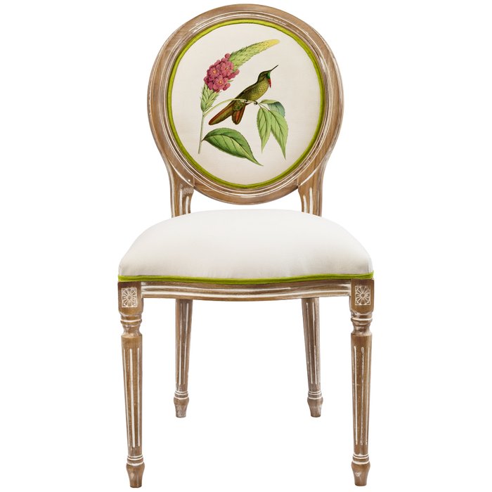 Стул Птица драгоценности с принтом 10 бежевого цвета - купить Обеденные стулья по цене 32000.0