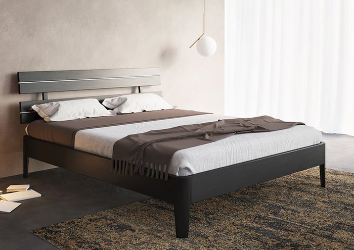 Кровать Лацио 1 бук-орех мокко 180х190 - купить Кровати для спальни по цене 36575.0
