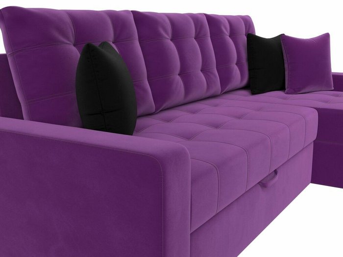 Угловой диван-кровать Ливерпуль фиолетового цвета правый угол - лучшие Угловые диваны в INMYROOM