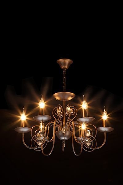 Люстра в стиле классика с хрусталем 60018/6 черный с золотом Tomas - лучшие Подвесные люстры в INMYROOM