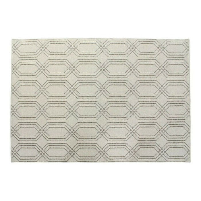 Ковер из полиэстера 120x180 бело-серого цвета