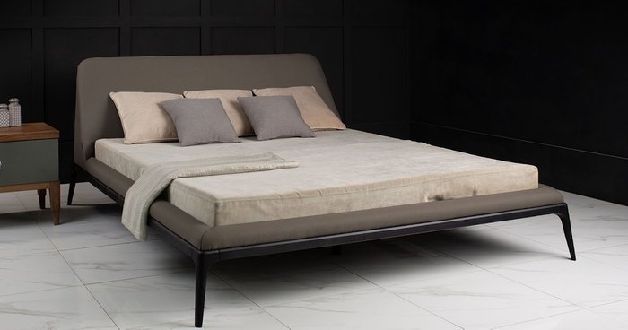 Кровать Liberty 200х200 темно-серого цвета - купить Кровати для спальни по цене 169900.0