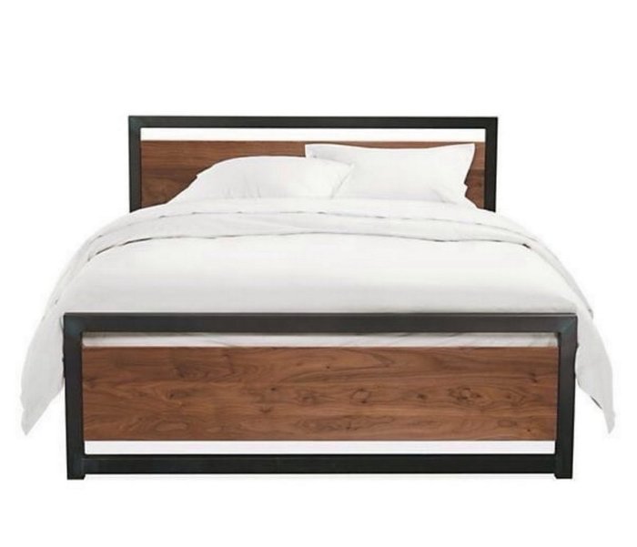 Кровать Брайтон 120х200 черно-коричневого цвета - купить Кровати для спальни по цене 23990.0