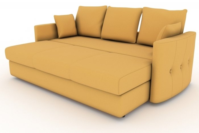 Прямой диван-кровать Луна желтого цвета - купить Прямые диваны по цене 16000.0