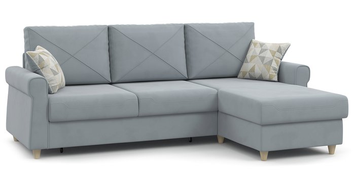 Угловой диван-кровать Иветта серебристо-серого цвета