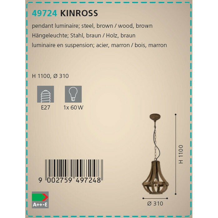 Подвесной светильник Eglo Kinross   - лучшие Подвесные светильники в INMYROOM