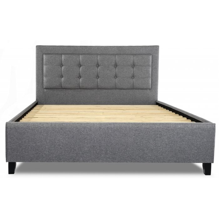 Кровать двуспальная Ameli 160х200 серого цвета - купить Кровати для спальни по цене 17670.0