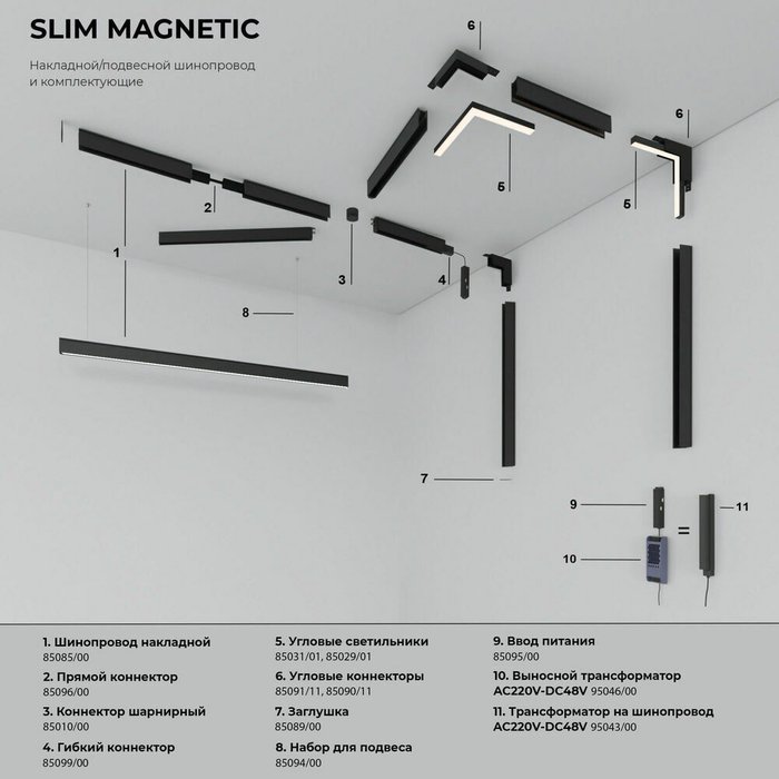 Трековый светильник 18W 3000K (черный) 85006/01 85006/01 Slim Magnetic  - лучшие Трековые светильники в INMYROOM