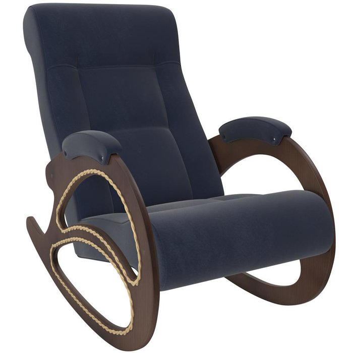 Кресло-качалка модель 4 с отделкой из лозы VeronaDenimBlue/oreh