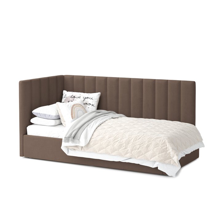 Кровать Меркурий-3 120х190 коричневого цвета с подъемным механизмом - лучшие Кровати для спальни в INMYROOM