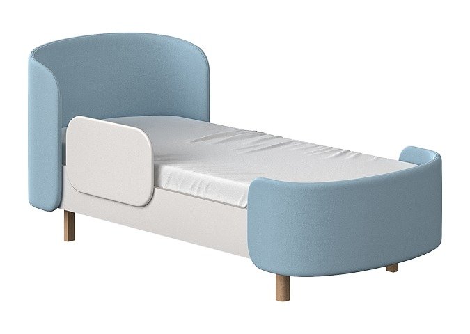 Кровать Kidi Soft 80х180 бело-голубого цвета - лучшие Одноярусные кроватки в INMYROOM