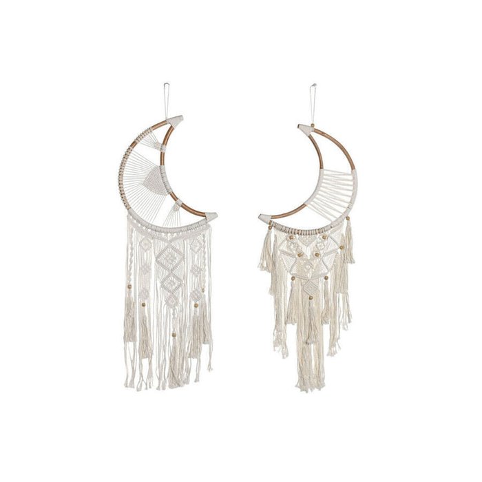 Подвесной декор Home ESPRIT Кремовый Натуральный Boho макраме (2 штук) Подвесной декор Home ESPRIT Кремовый Натуральный Boho макраме (2 штук)