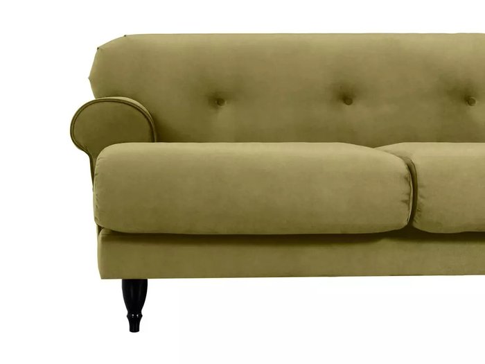 Диван Italia светло-зеленого цвета с черными ножками - лучшие Прямые диваны в INMYROOM