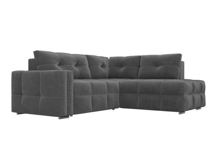 Угловой диван-кровать Леос серого цвета - лучшие Угловые диваны в INMYROOM