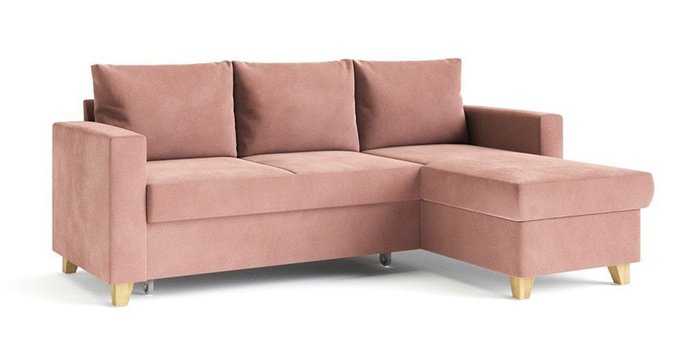 Угловой диван-кровать Эмилио розового цвета - купить Угловые диваны по цене 62608.0