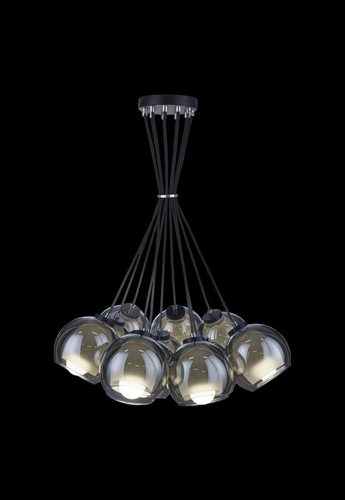 Подвесной светильник Bunch с плафонами полушар в серо-зеркальном цвете - купить Подвесные люстры по цене 40370.0