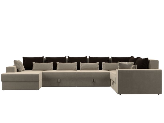 Угловой диван-кровать Мэдисон бежево-коричневого цвета правый угол - купить Угловые диваны по цене 81990.0