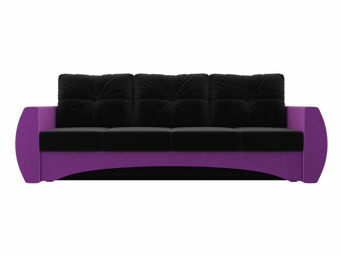 Прямой диван-кровать Сатурн черно-фиолетового цвета - купить Прямые диваны по цене 40990.0