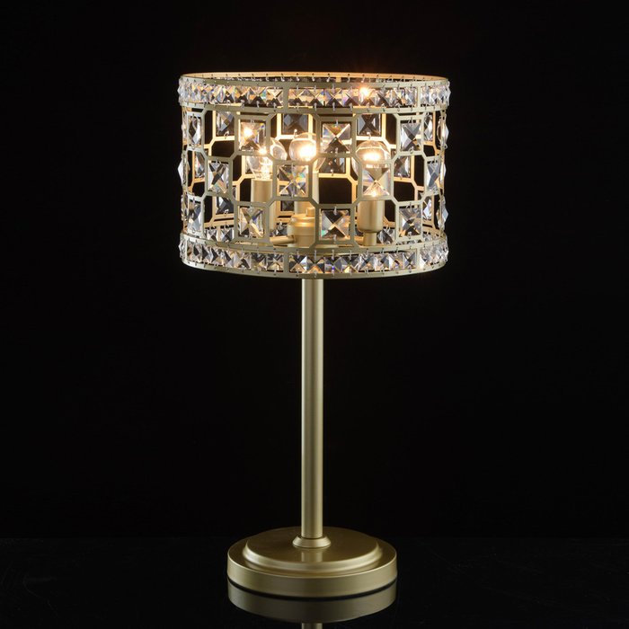  Настольная лампа Монарх с абажуром из хрусталя - купить Настольные лампы по цене 26520.0