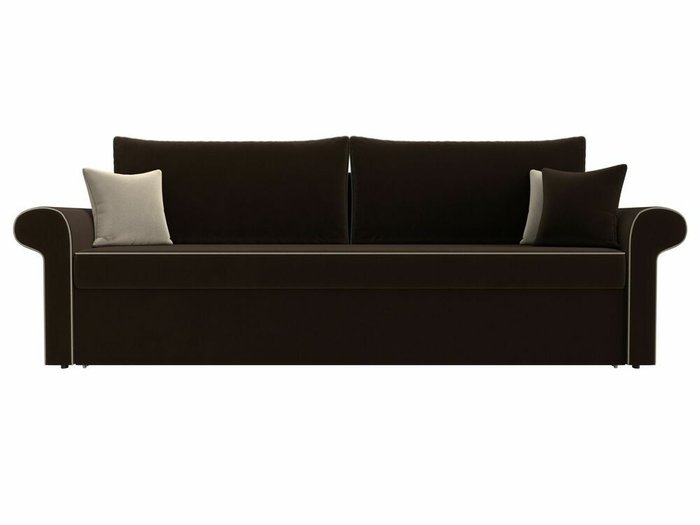 Прямой диван-кровать Милфорд темно-коричневого цвета - купить Прямые диваны по цене 42990.0