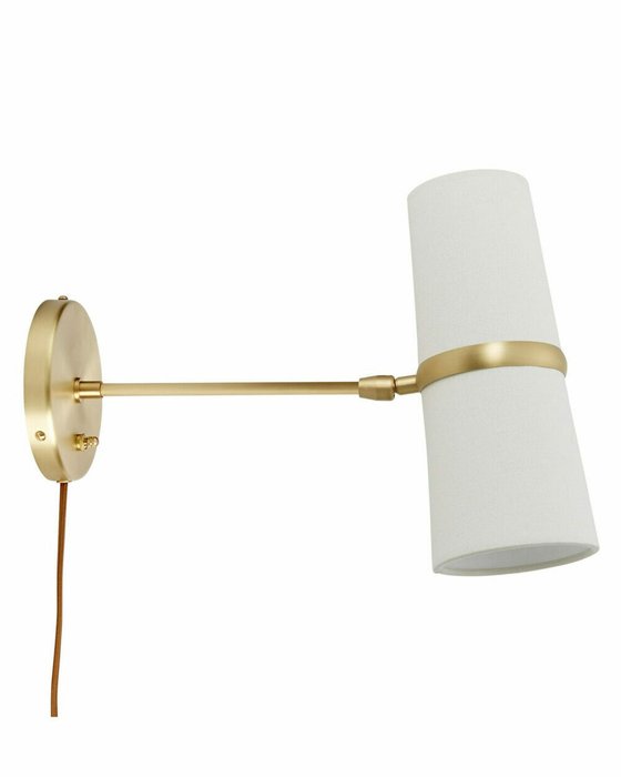 Бра Флемиш бело-золотого цвета с проводом  - купить Бра и настенные светильники по цене 12740.0