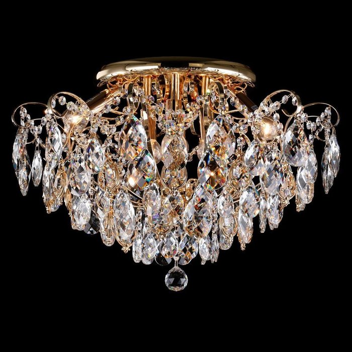 Потолочный светильник с хрустальным декором 10081/6 золото / прозрачный хрусталь Crystal - лучшие Потолочные люстры в INMYROOM