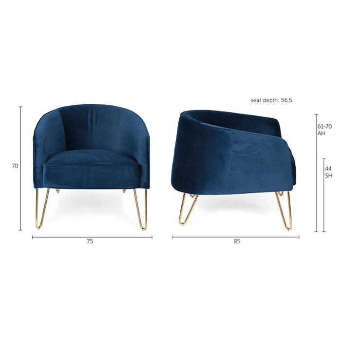 Кресло Queenalicious темно-синего цвета - лучшие Интерьерные кресла в INMYROOM
