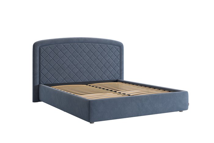 Кровать Сильва 2 160х200 темно-синего цвета без подъемного механизма - купить Кровати для спальни по цене 31880.0