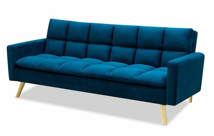 Диван-кровать Felicity темно-синего цвета с бежевыми ножками - лучшие Прямые диваны в INMYROOM