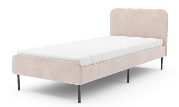 Кровать Элиса 90х200 бежевого цвета без подъемного механизма - купить Кровати для спальни по цене 13359 Кровать Элиса 90х200 бежевого цвета без подъемного механизма - купить Кровати для спальни по цене 13359