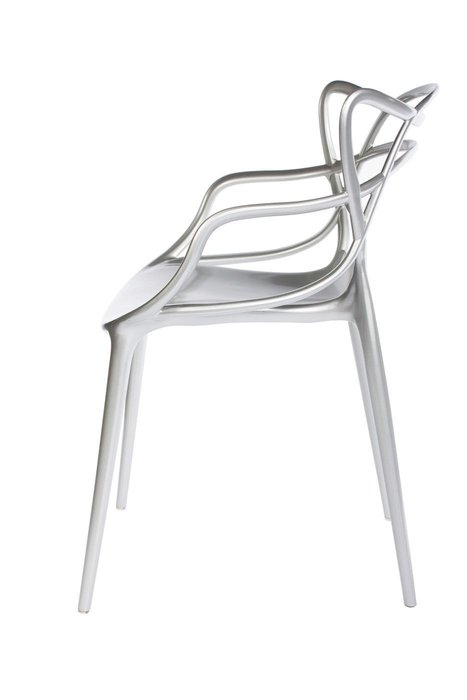 Стул с подлокотниками серебристого цвета - купить Обеденные стулья по цене 15990.0