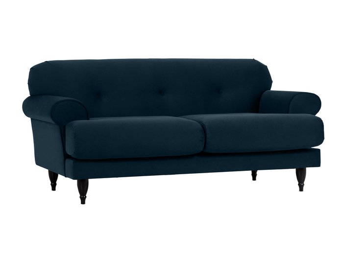 Двухместный диван Italia темно-синего цвета - купить Прямые диваны по цене 35690.0