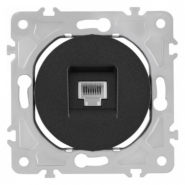 Розетка Ethernet RJ-45 без рамки 202.45-1.black Розетка Ethernet RJ-45 без рамки 202.45-1.black