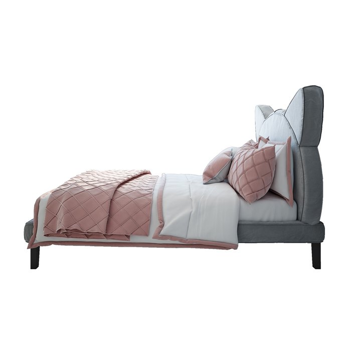 Кровать Kitty серого цвета 160х200  - купить Кровати для спальни по цене 99000.0