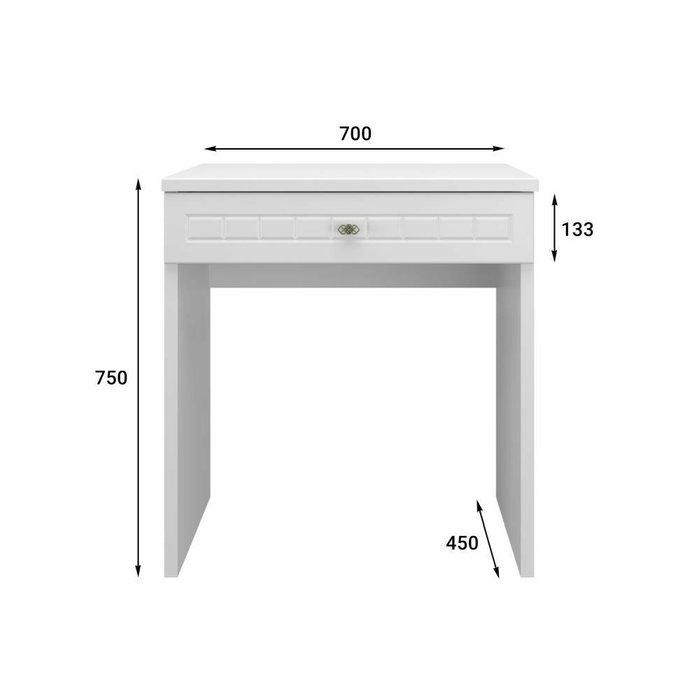 Гримерный столик Монблан M белого цвета с зеркалом - купить Туалетные столики по цене 15216.0