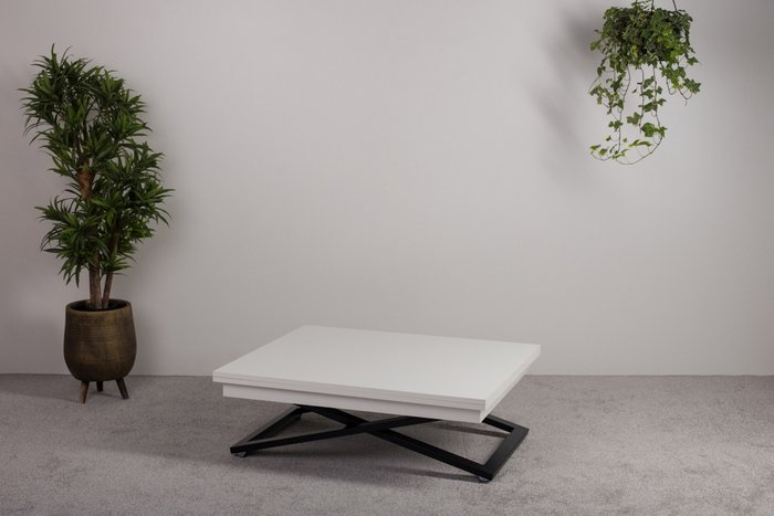 Стол трансформер Cross белого цвета - лучшие Обеденные столы в INMYROOM