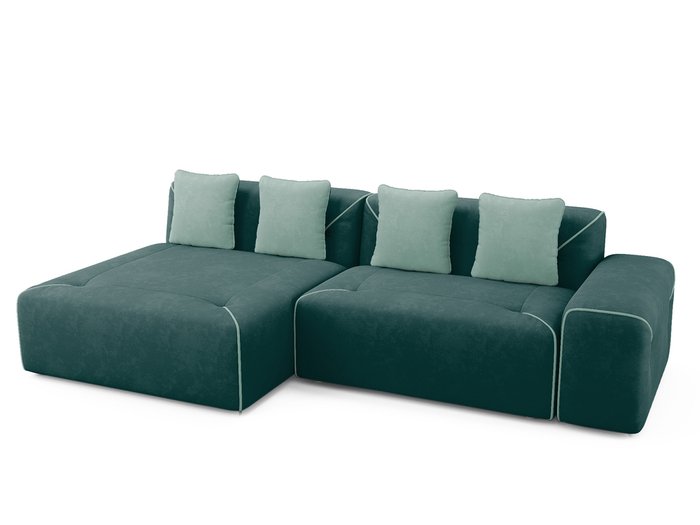 Угловой диван-кровать левый Portu темно-бирюзового цвета - купить Угловые диваны по цене 81900.0