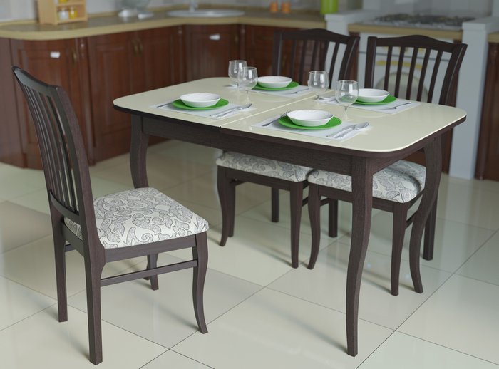 Стол обеденный раскладной светло-бежевого цвета - купить Обеденные столы по цене 25060.0