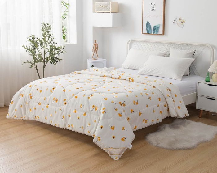 Одеяло Лавия 160х220 бело-желтого цвета - купить Одеяла по цене 11060.0