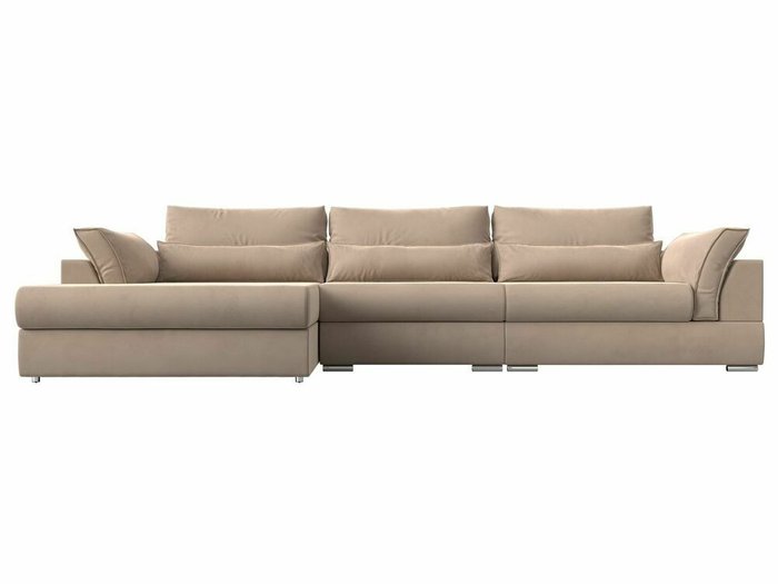 Угловой диван-кровать Пекин Long бежевого цвета угол левый - купить Угловые диваны по цене 112999.0