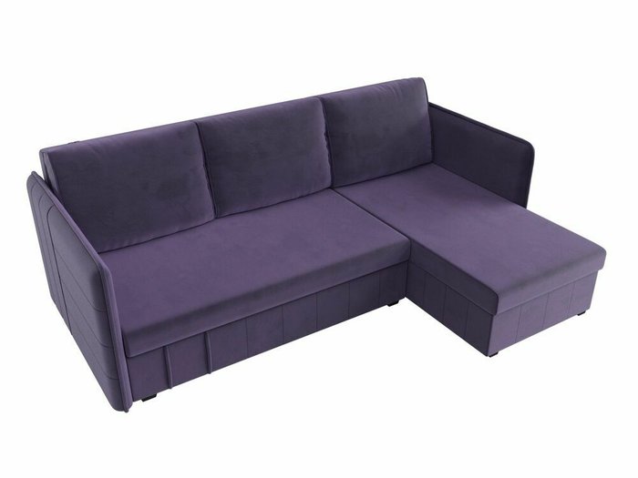 Угловой диван-кровать Слим темно-фиолетового цвета правый угол - лучшие Угловые диваны в INMYROOM