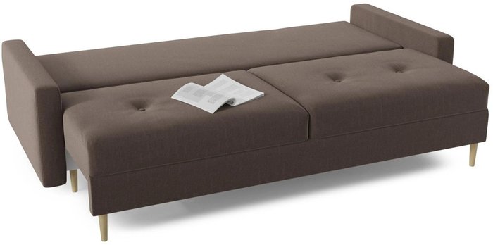 Диван-кровать Белфаст темно-коричневого цвета - купить Прямые диваны по цене 33620.0