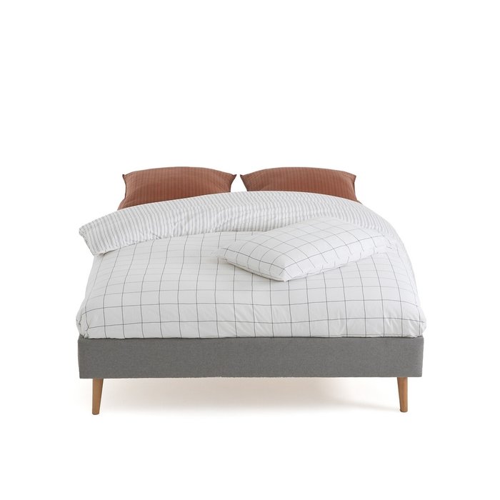 Кровать Jimi 160x200 серого цвета без подъемного механизма - купить Кровати для спальни по цене 25498.0
