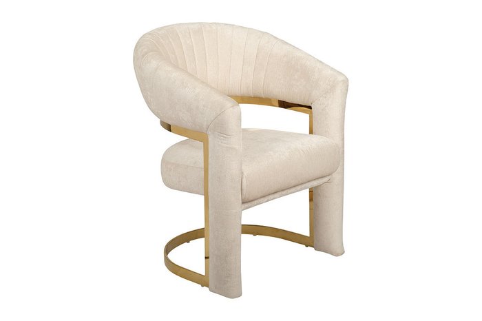 Стул в обивке из велюра кремового цвета  - купить Обеденные стулья по цене 67660.0