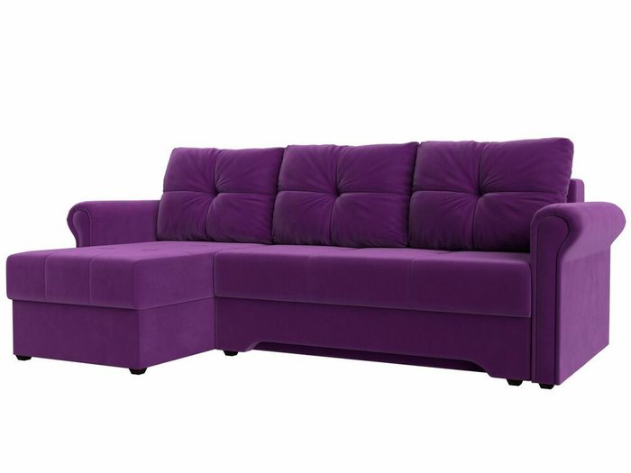 Угловой диван-кровать Леон фиолетового цвета левый угол