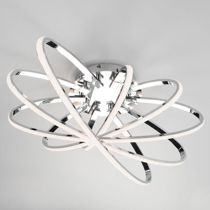 Светодиодная потолочная люстра Evia бело-серебряного цвета