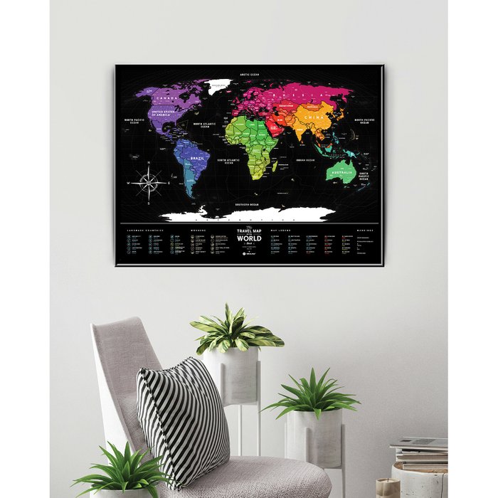 Карта travel map black world - купить Декор стен по цене 2400.0