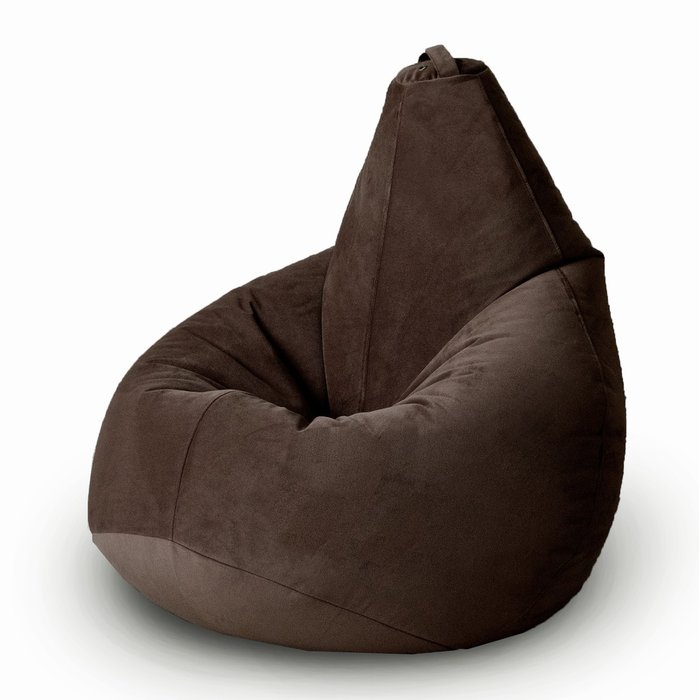 Кресло-мешок Груша Комфорт Шоколадная фабрика тёмно-шоколадного цвета